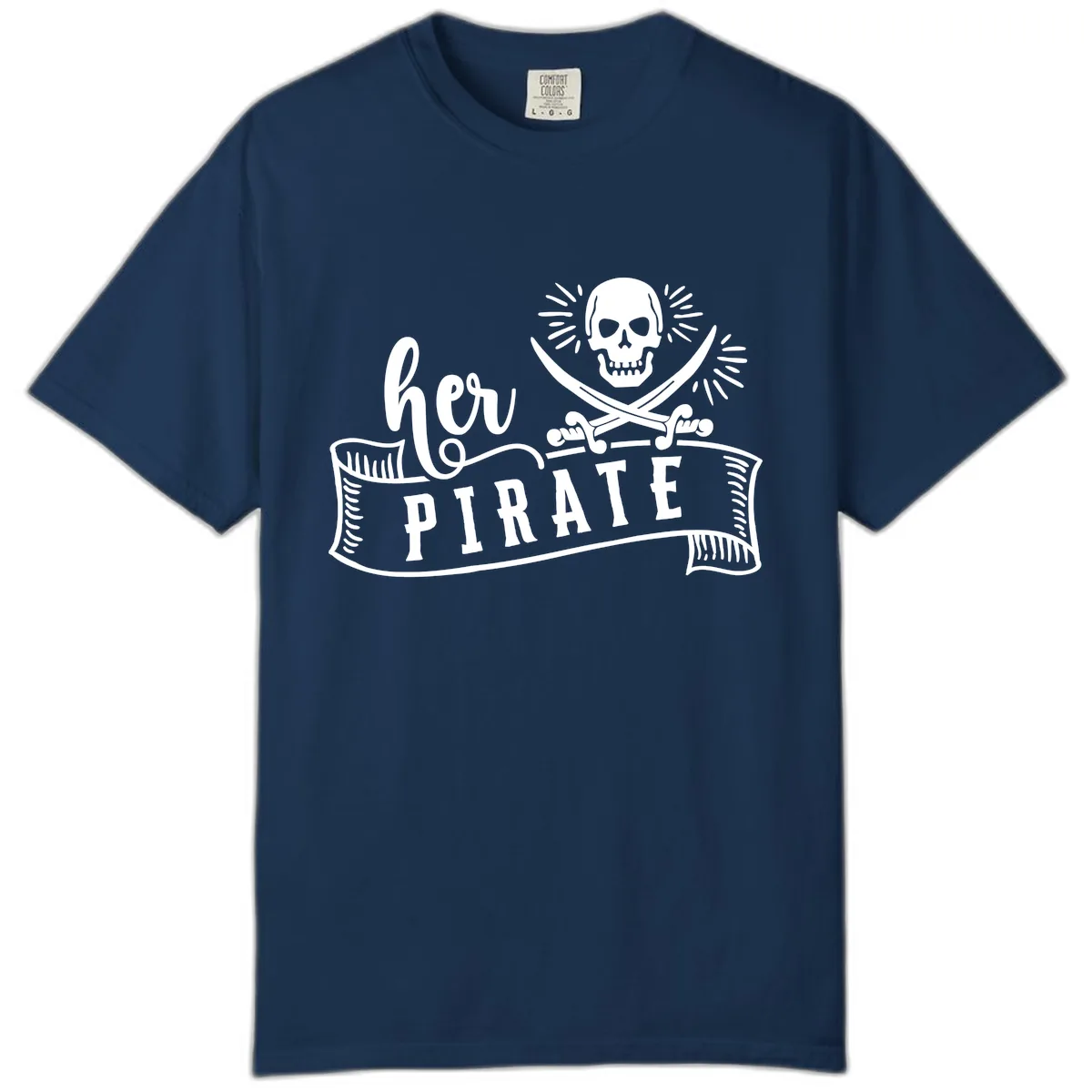 Ahoy Pirate Skull & Crossbones Comfort Color in Navy