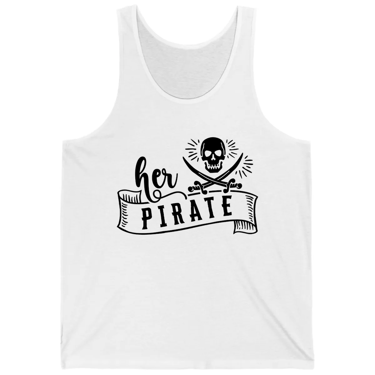 Ahoy Pirate Skull & Crossbones Tank in White