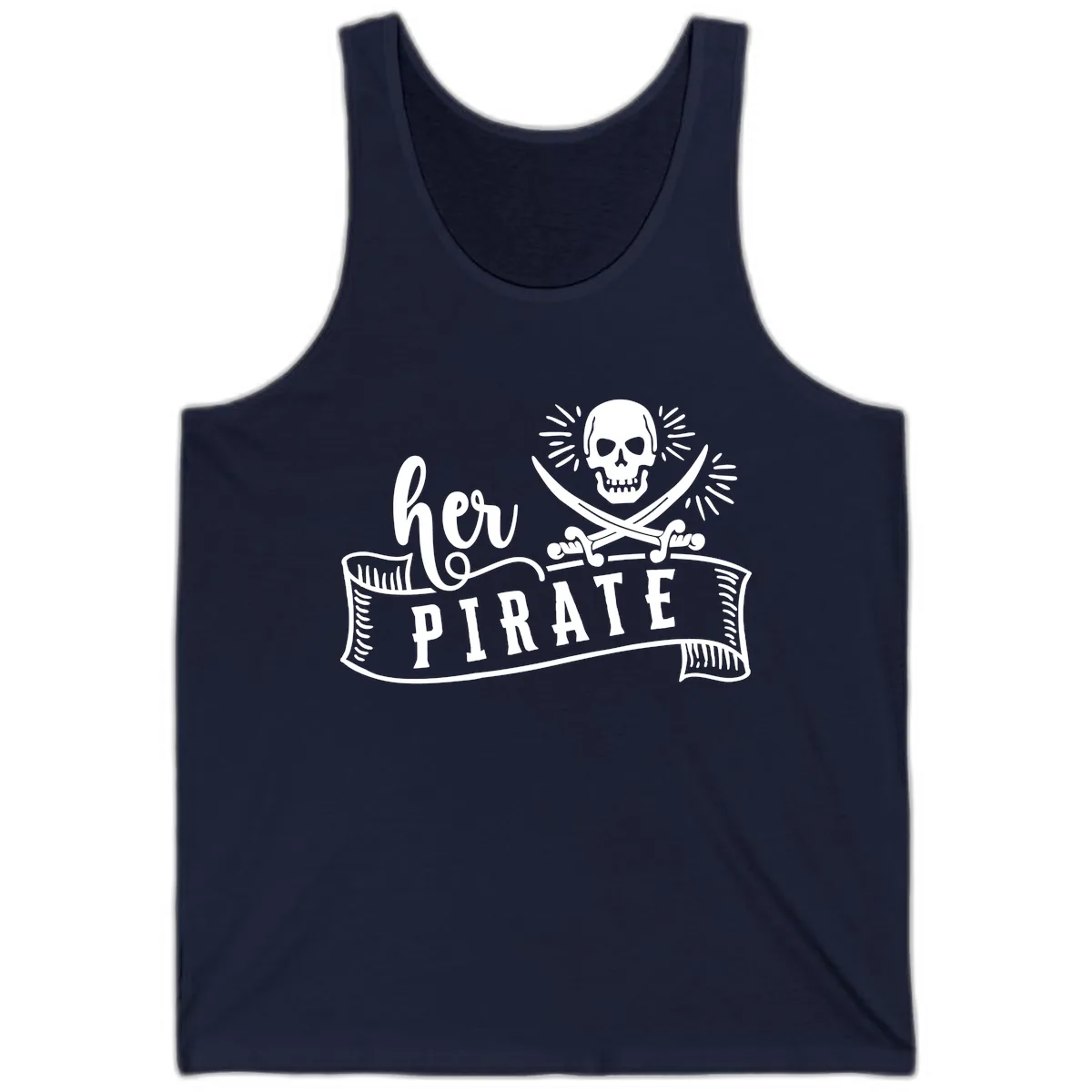 Ahoy Pirate Skull & Crossbones Tank in Navy