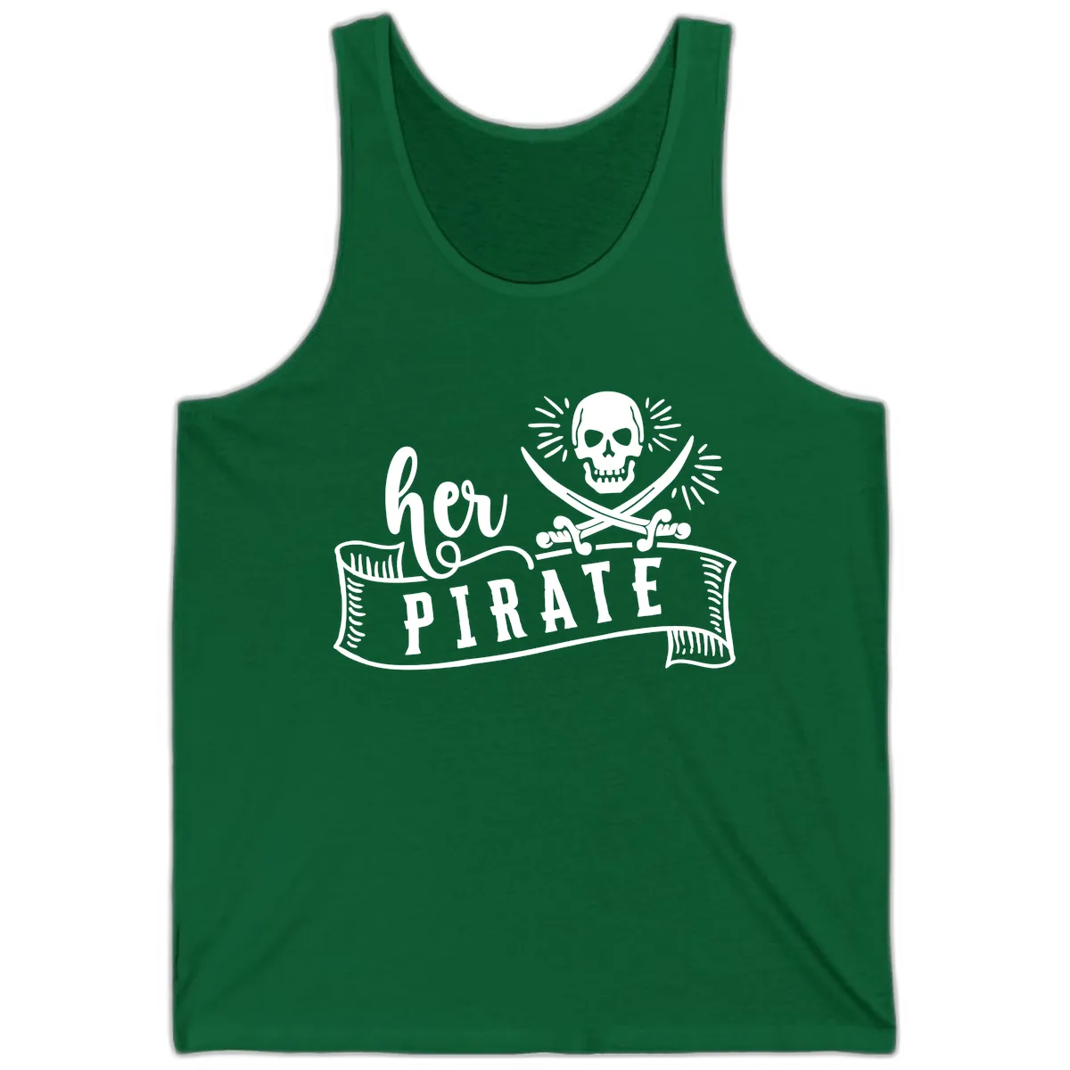 Ahoy Pirate Skull & Crossbones Tank in Kelly