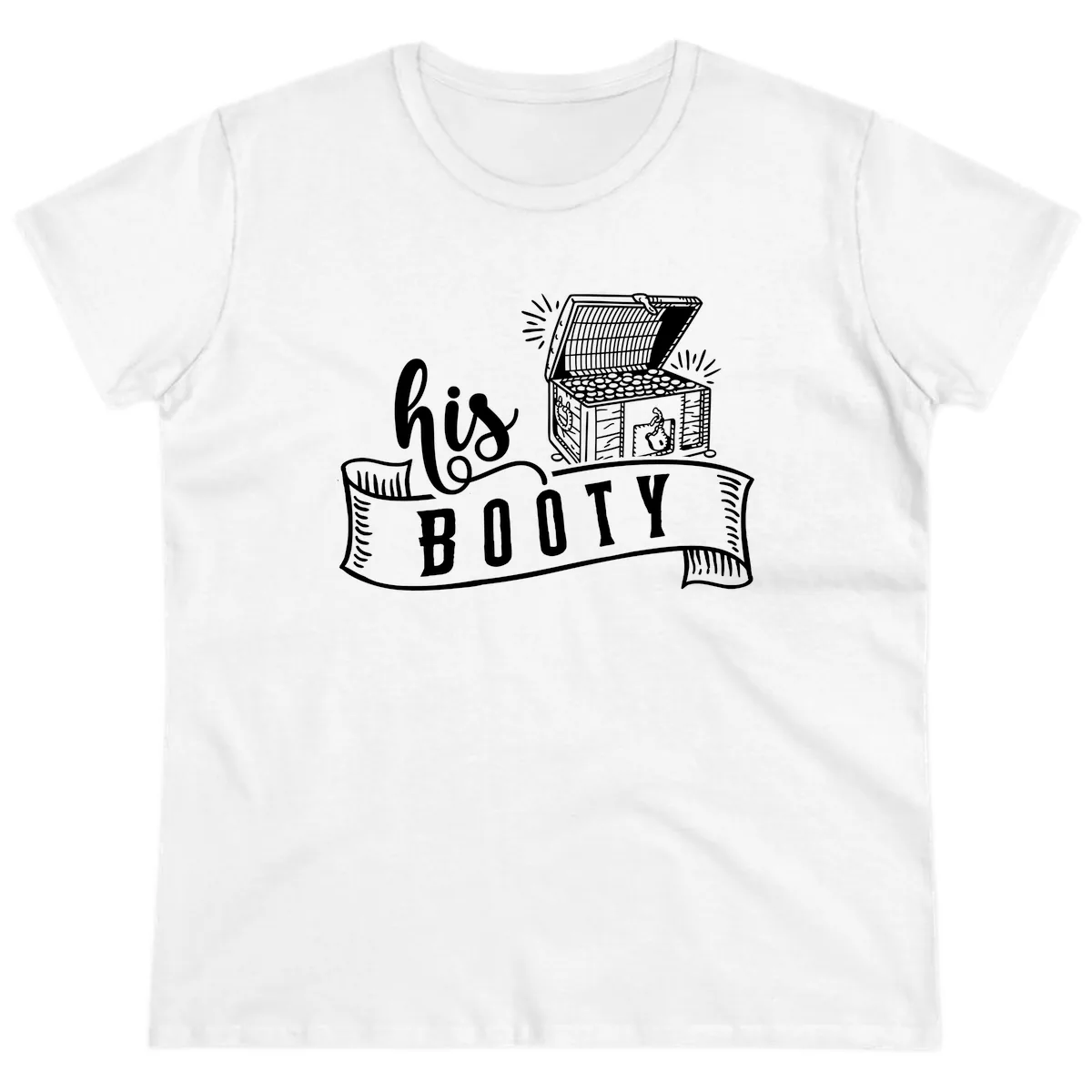 His and Hers Booty Cruise Ladies Tee in White