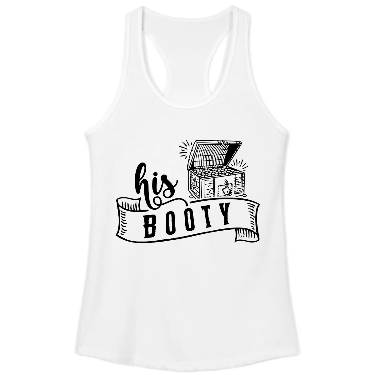 His and Hers Booty Cruise Ladies Tank in White