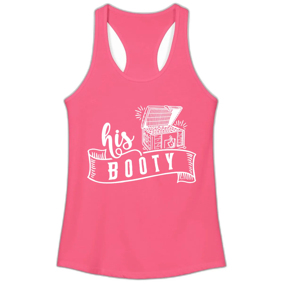 His and Hers Booty Cruise Ladies Tank in Solid Hot Pink