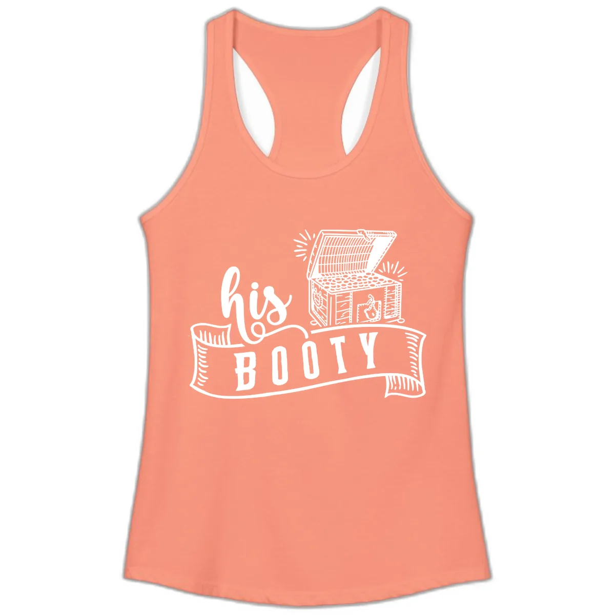 His and Hers Booty Cruise Ladies Tank in Solid Light Orange