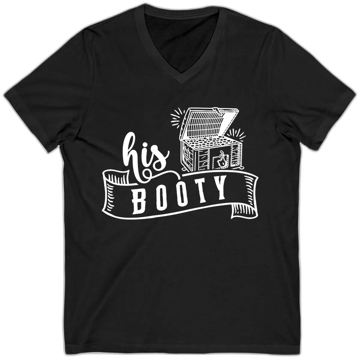 His and Hers Booty Cruise V-Neck in Black