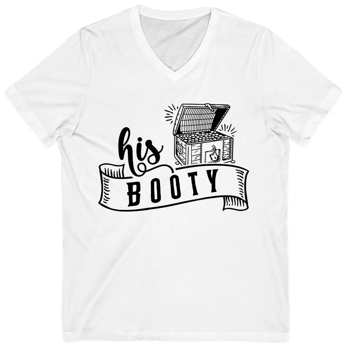 His and Hers Booty Cruise V-Neck in White