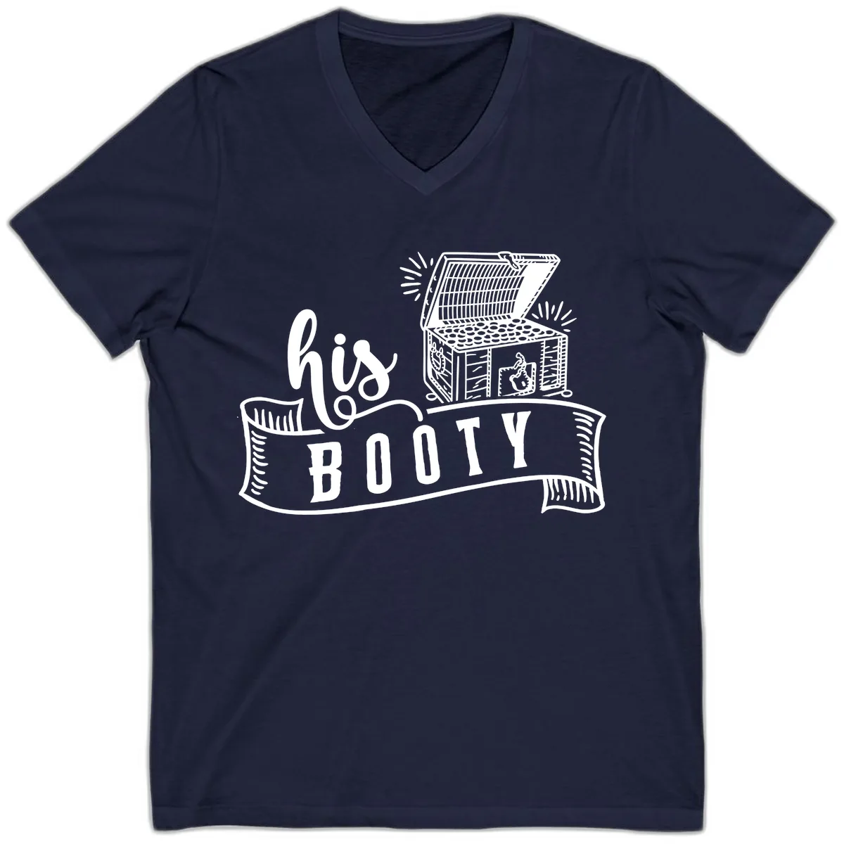 His and Hers Booty Cruise V-Neck in Navy