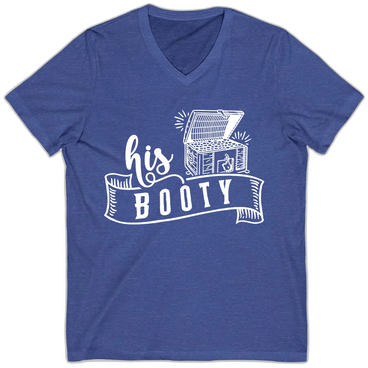 His and Hers Booty Cruise V-Neck in Heather True Royal