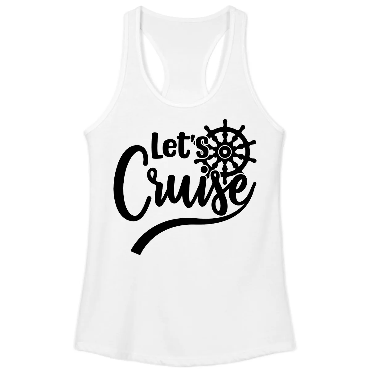 Let's So Swig Ladies Tank in White