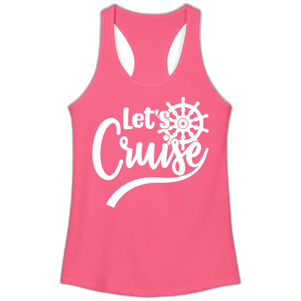 Let's So Swig Ladies Tank in Solid Hot Pink