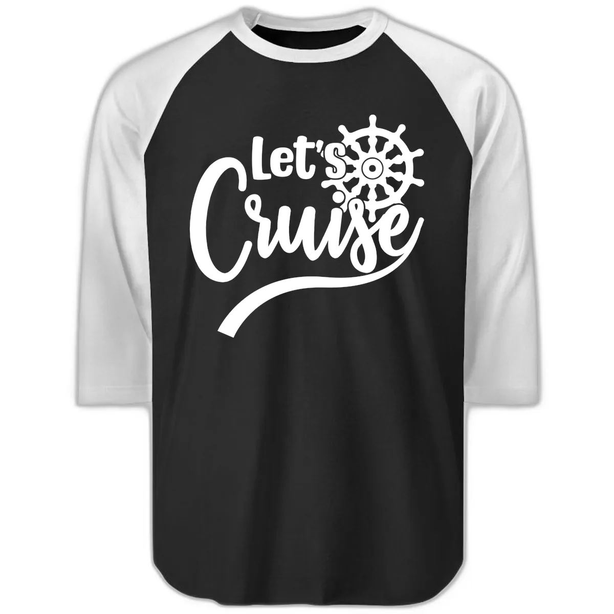 Let's So Swig Raglan 3/4 in Black White