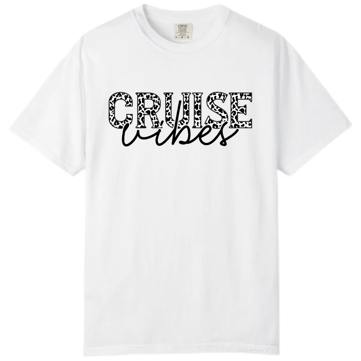 Cruise Vibes Leopard Print Comfort Color in White
