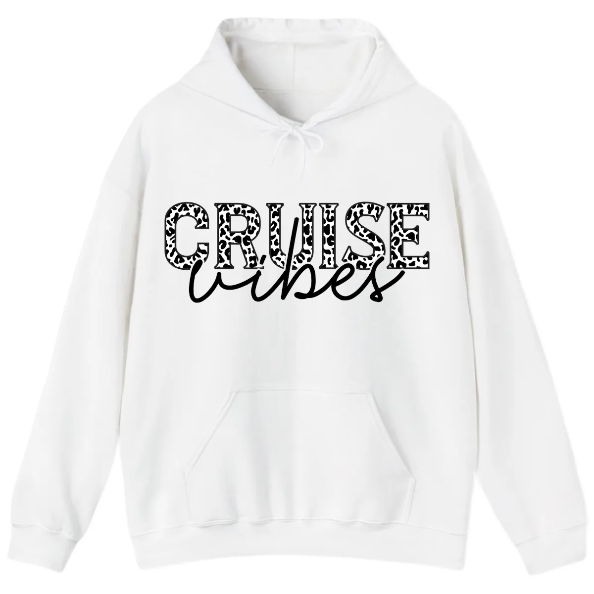 Cruise Vibes Leopard Print Hoodie in White