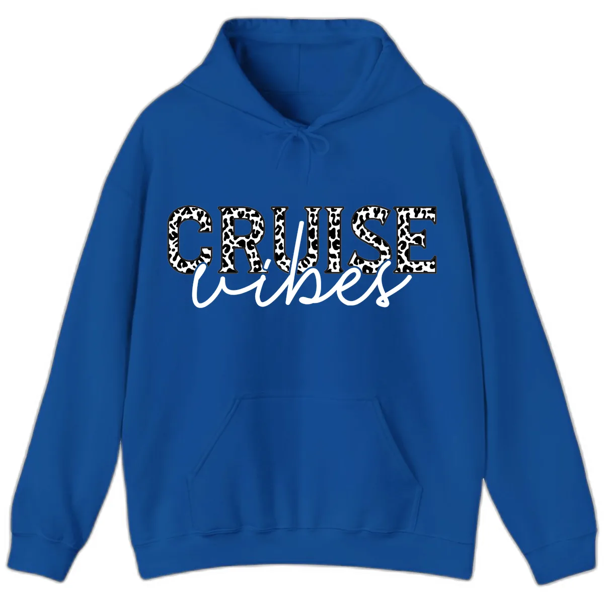 Cruise Vibes Leopard Print Hoodie in Royal