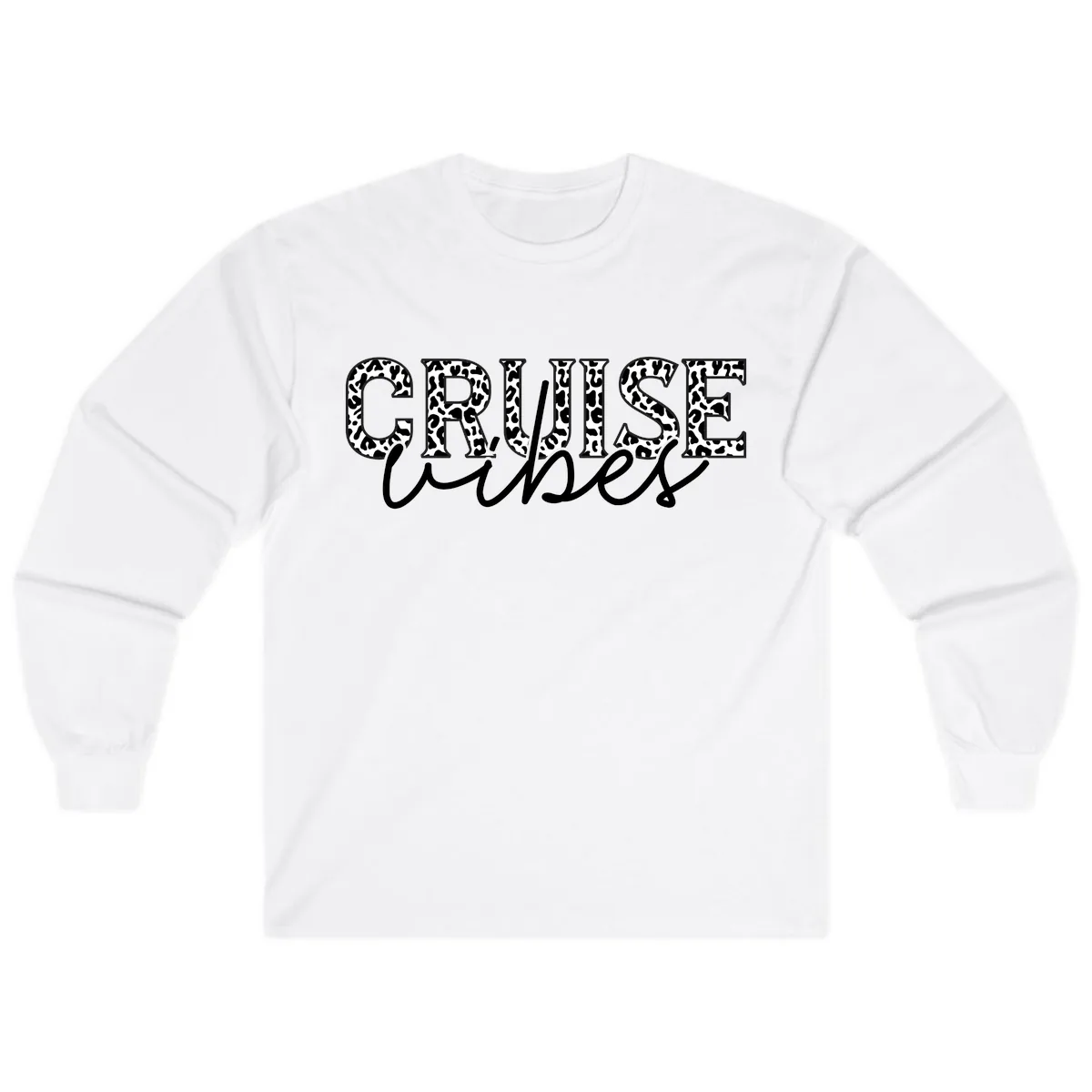 Cruise Vibes Leopard Print Long Sleeve in White
