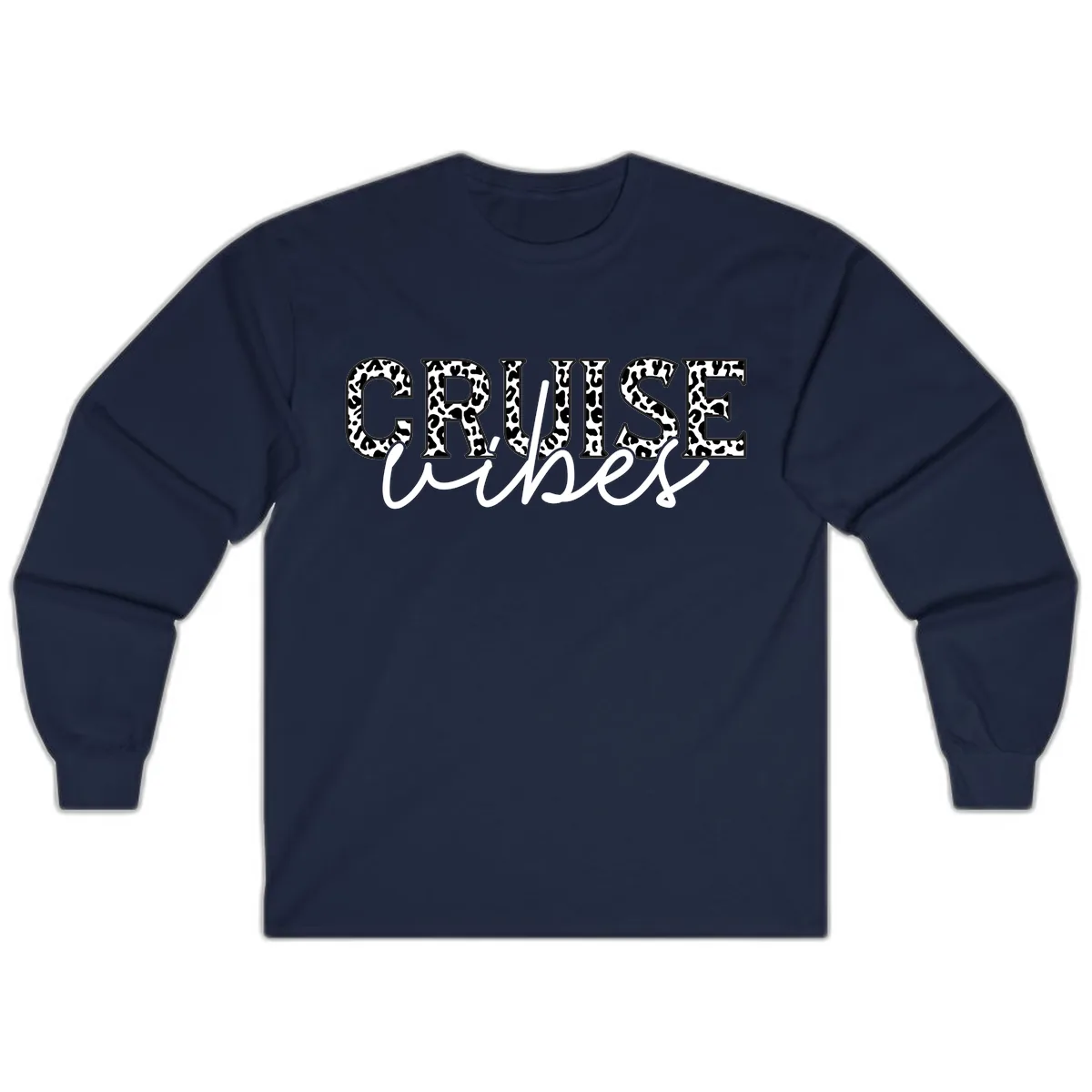 Cruise Vibes Leopard Print Long Sleeve in Navy