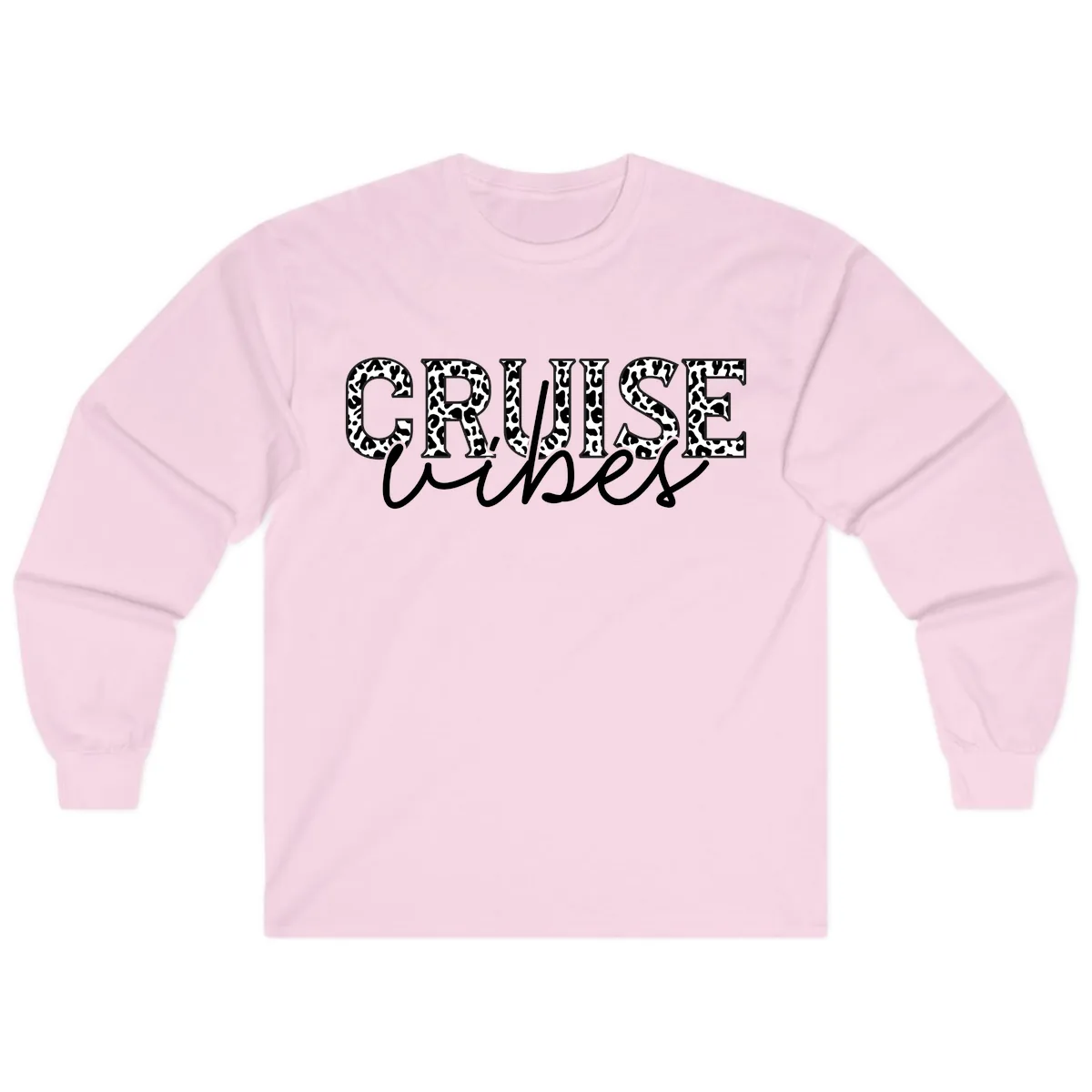 Cruise Vibes Leopard Print Long Sleeve in Light Pink