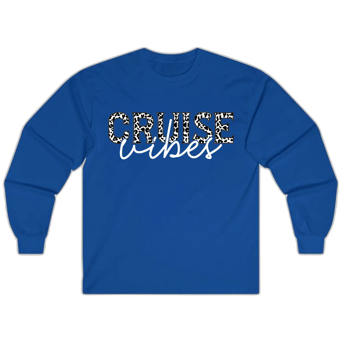 Cruise Vibes Leopard Print Long Sleeve in Royal