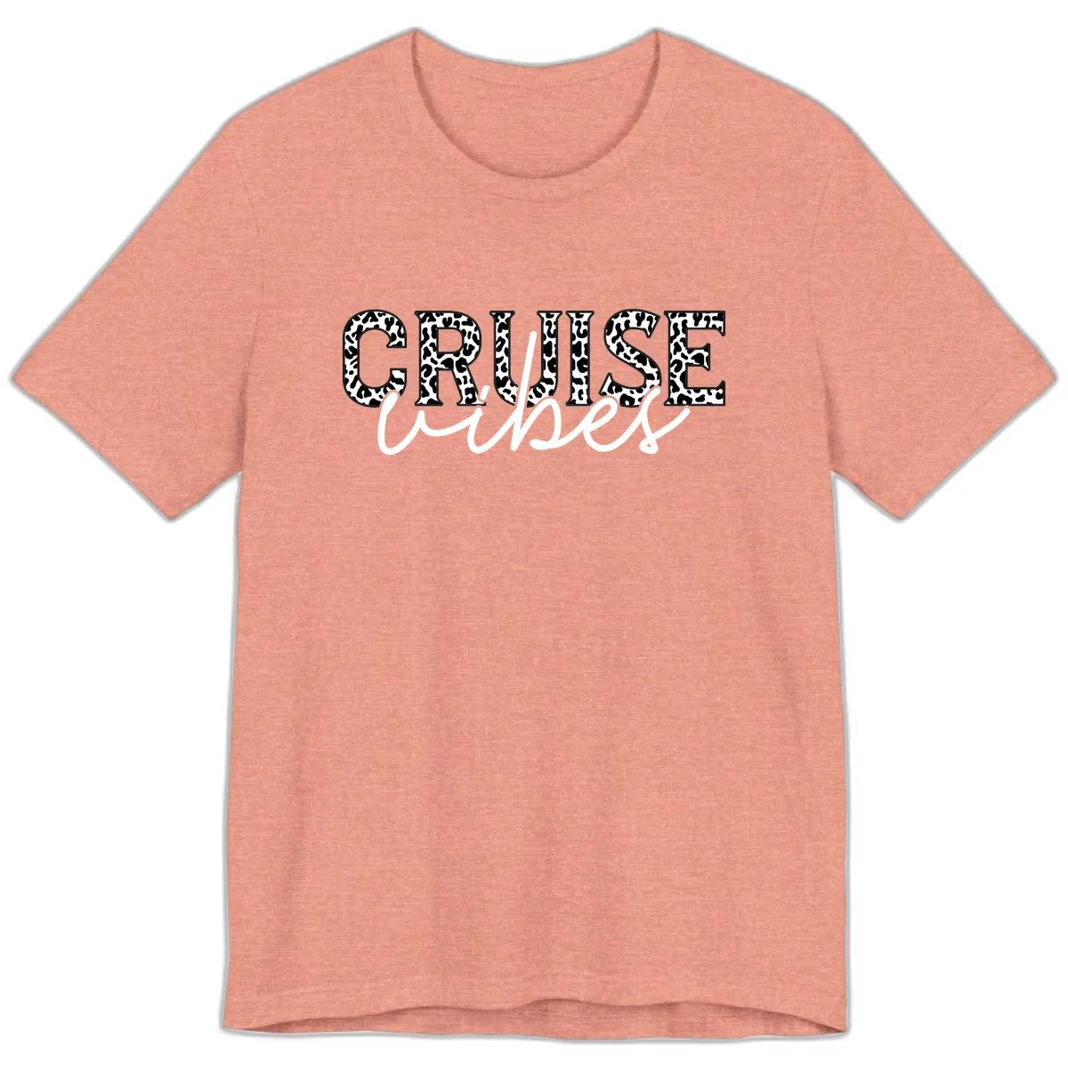 Cruise Vibes Leopard Print Premium T-Shirt in Heather Sunset