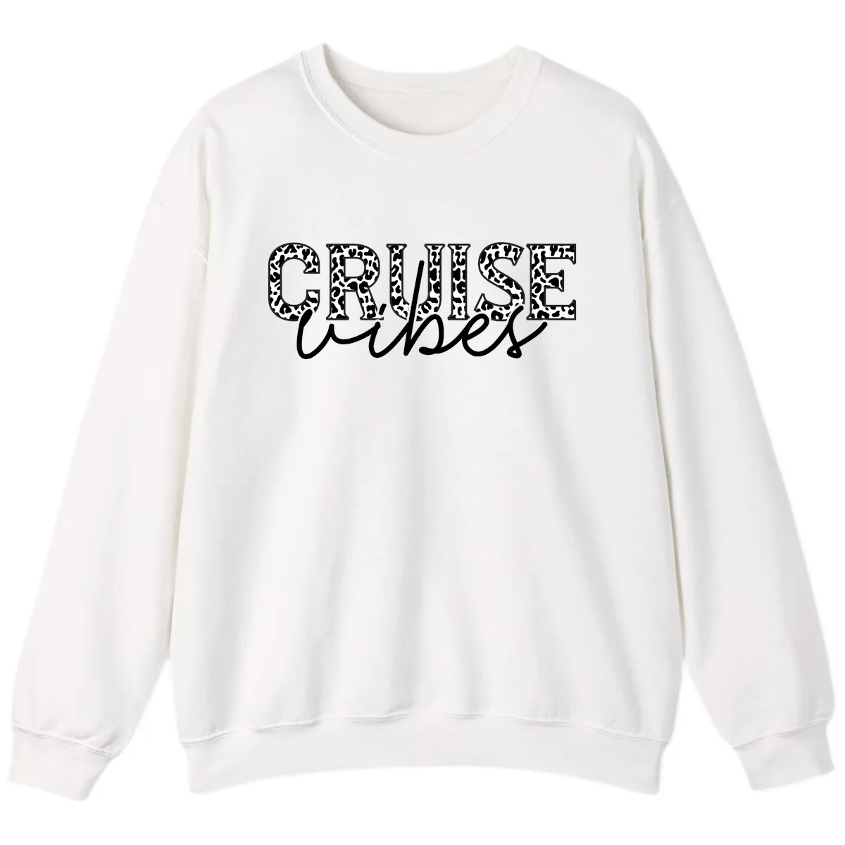 Cruise Vibes Leopard Print Sweatshirt in White