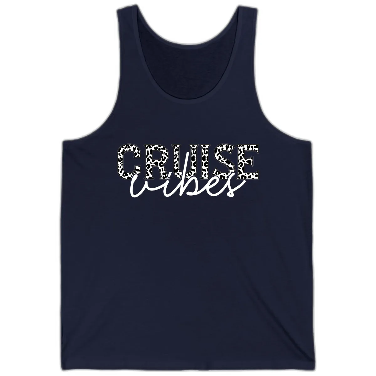 Cruise Vibes Leopard Print Tank in Navy