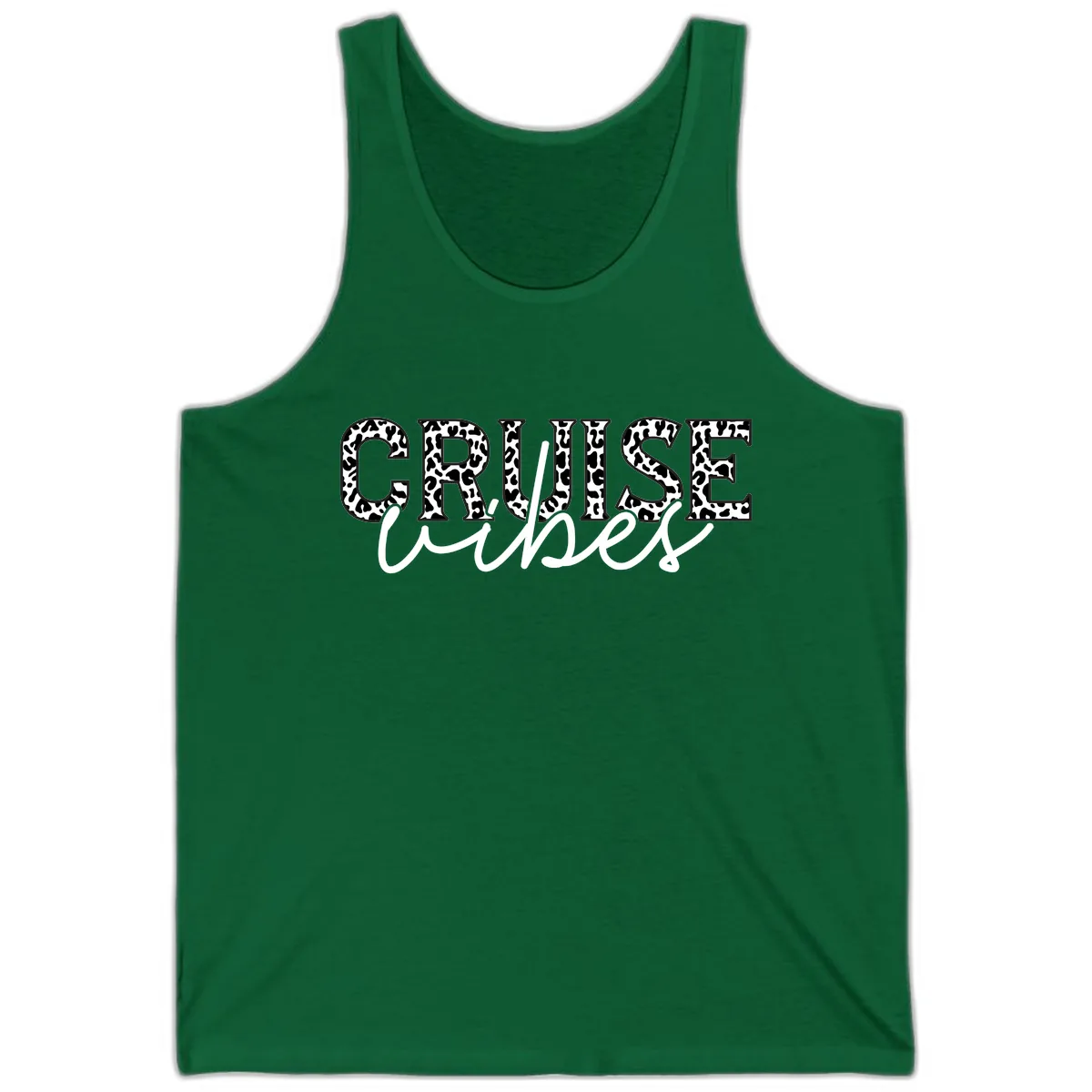 Cruise Vibes Leopard Print Tank in Kelly