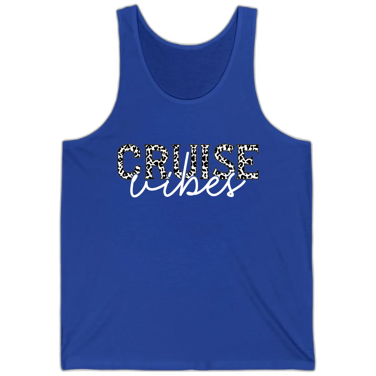 Cruise Vibes Leopard Print Tank in True Royal
