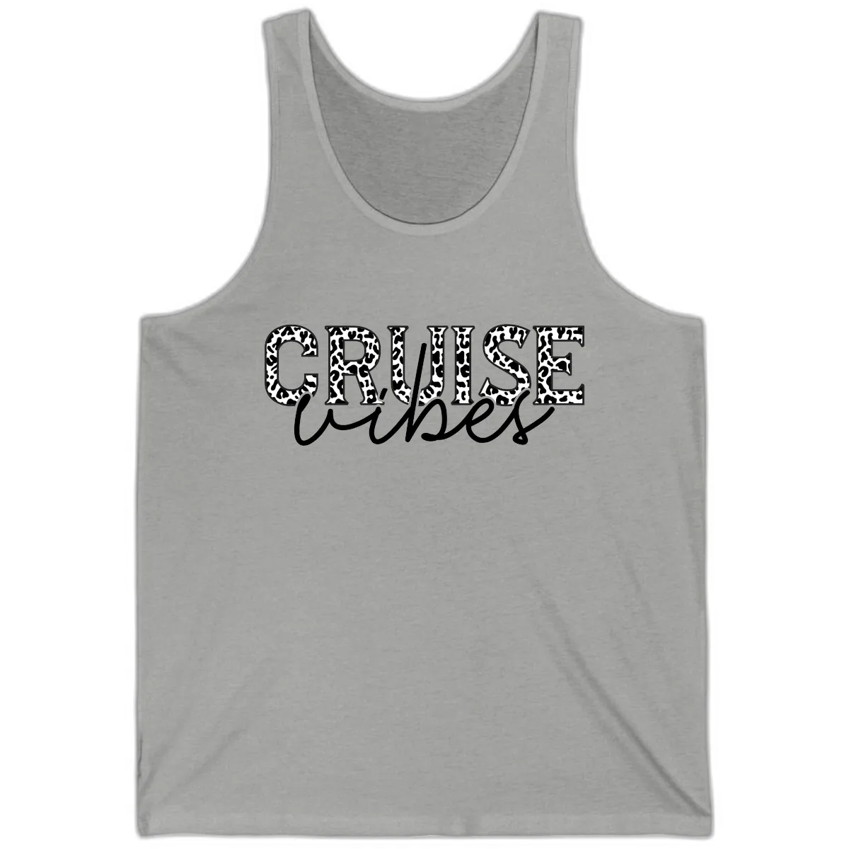 Cruise Vibes Leopard Print Tank in Athletic Heather