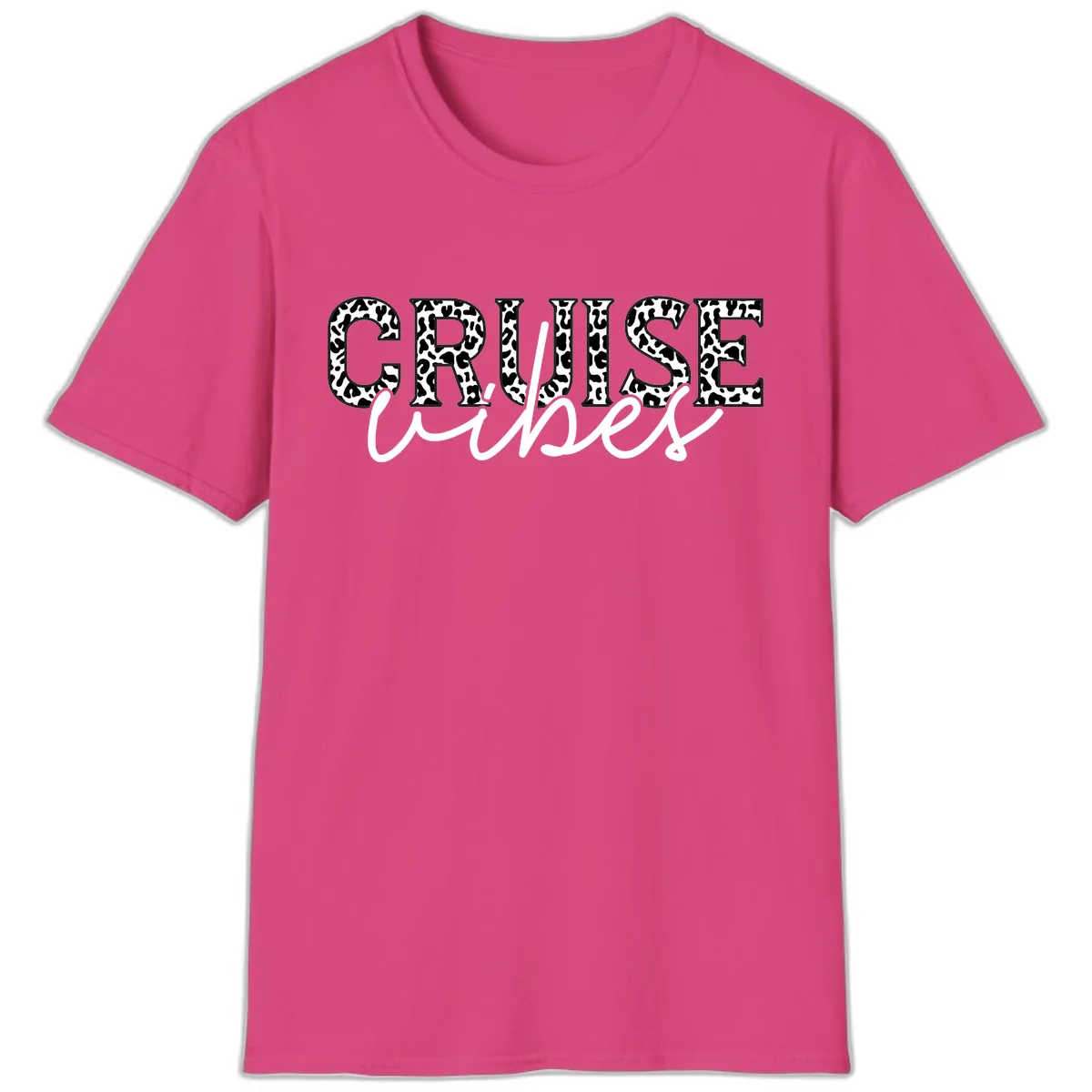 Cruise Vibes Leopard Print T-Shirt in Heliconia