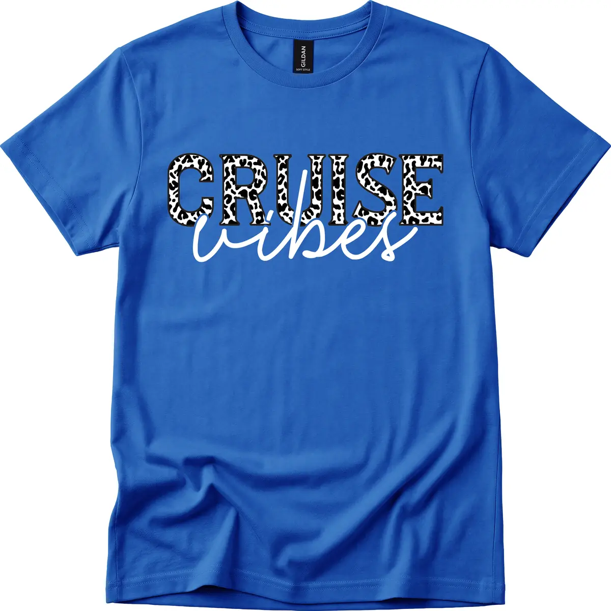 Cruise Vibes Leopard Print T-Shirt in Royal