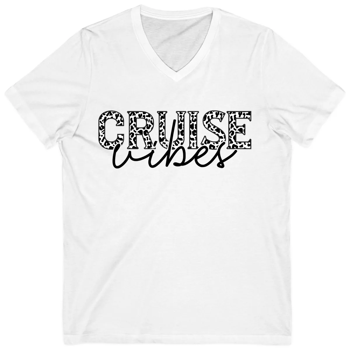 Cruise Vibes Leopard Print V-Neck in White