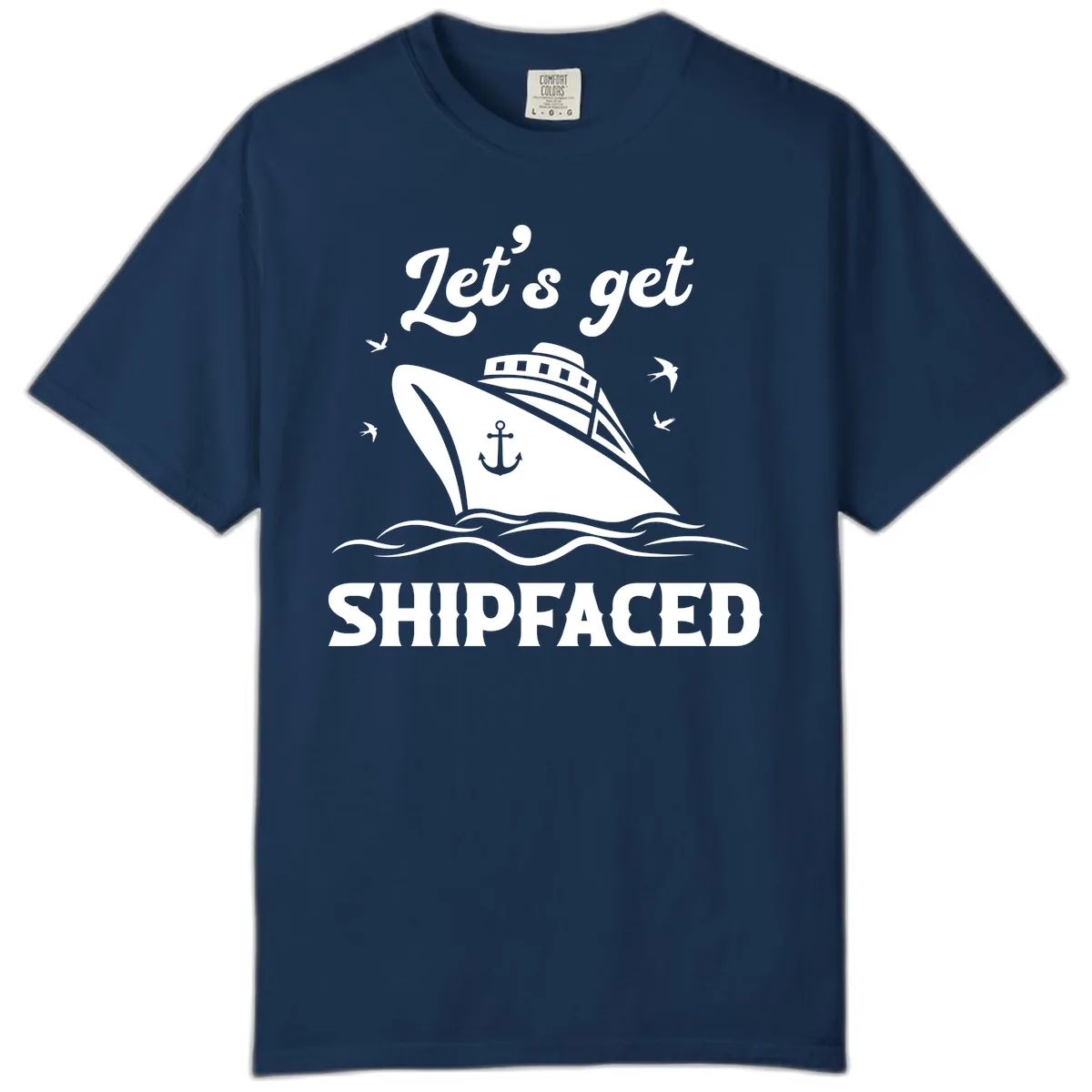 Let's Get Shipfaced Comfort Color in Navy