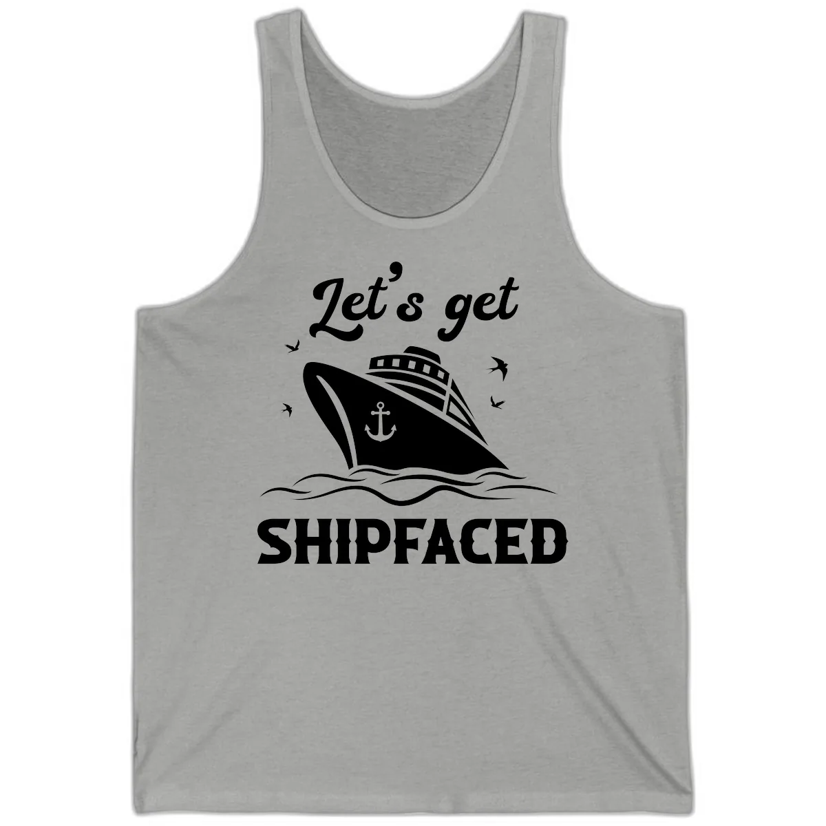 Let's Get Shipfaced Tank in Athletic Heather