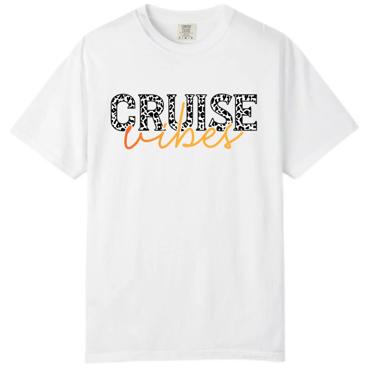 Cruise Vibes Leopard Print Comfort Color in White