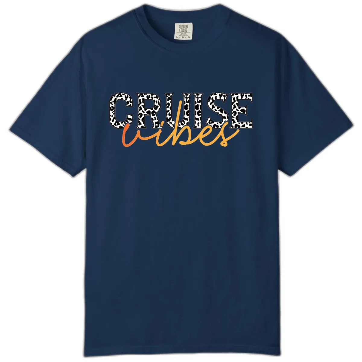 Cruise Vibes Leopard Print Comfort Color in Navy