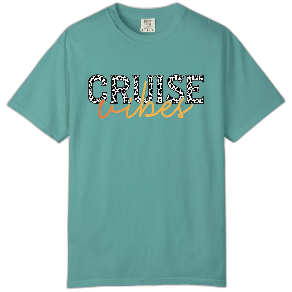 Cruise Vibes Leopard Print Comfort Color in Seafoam