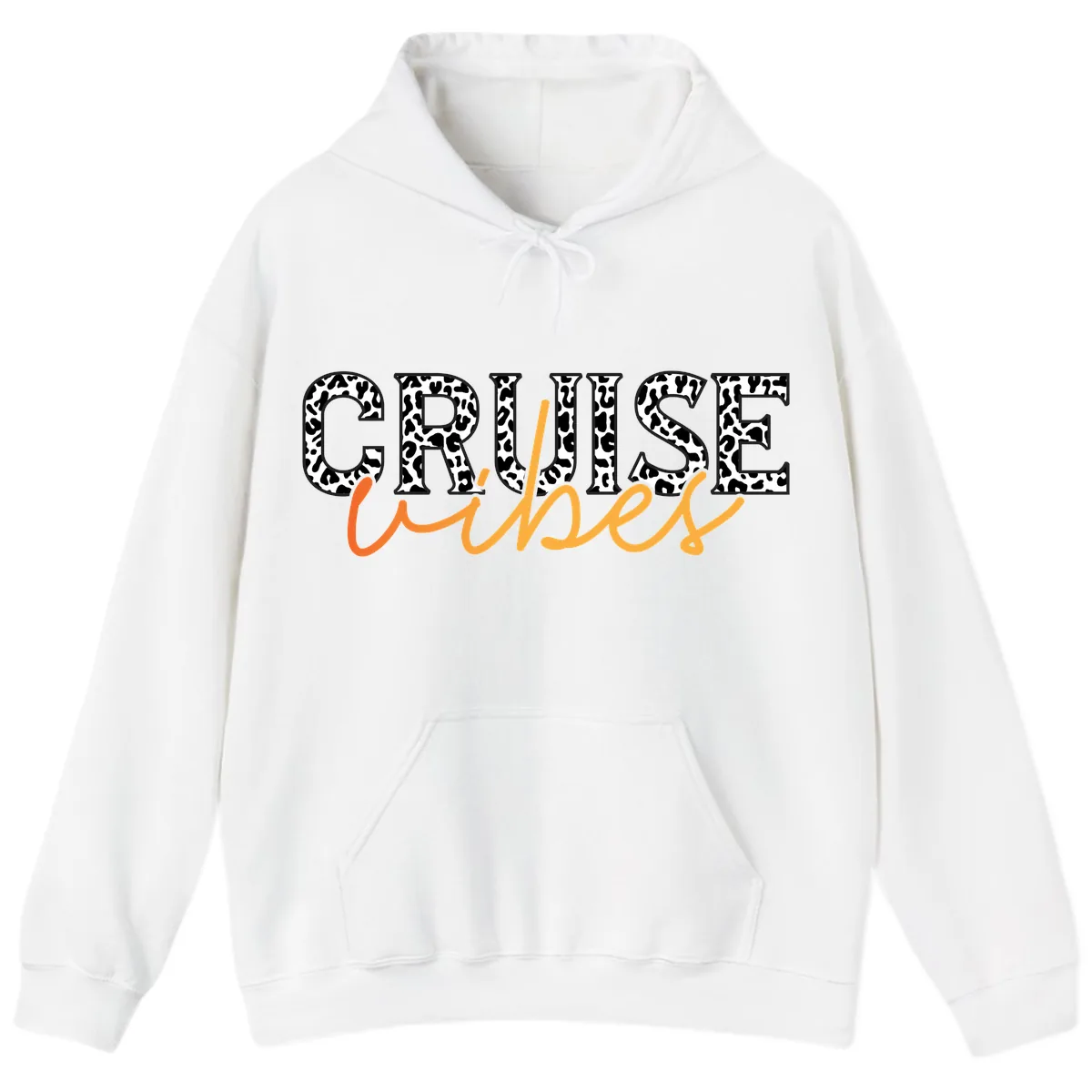 Cruise Vibes Leopard Print Hoodie in White