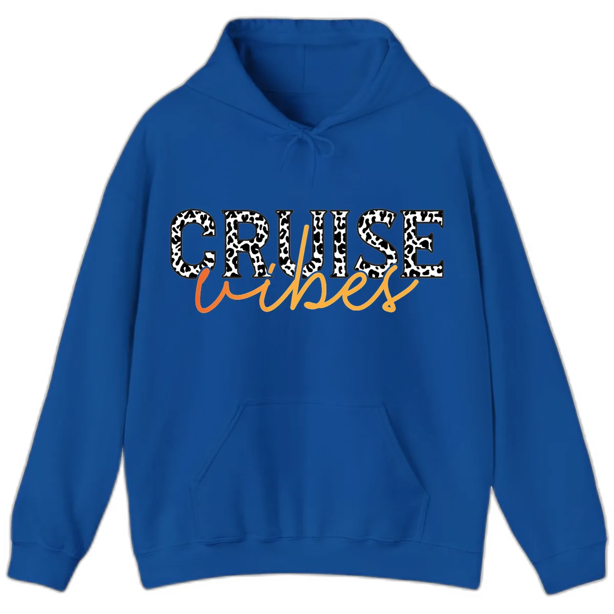 Cruise Vibes Leopard Print Hoodie in Royal