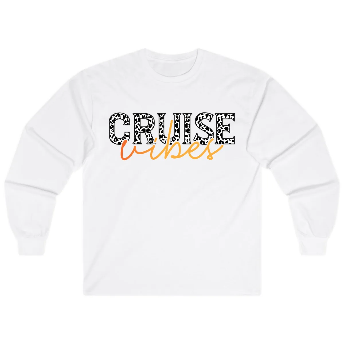 Cruise Vibes Leopard Print Long Sleeve in White