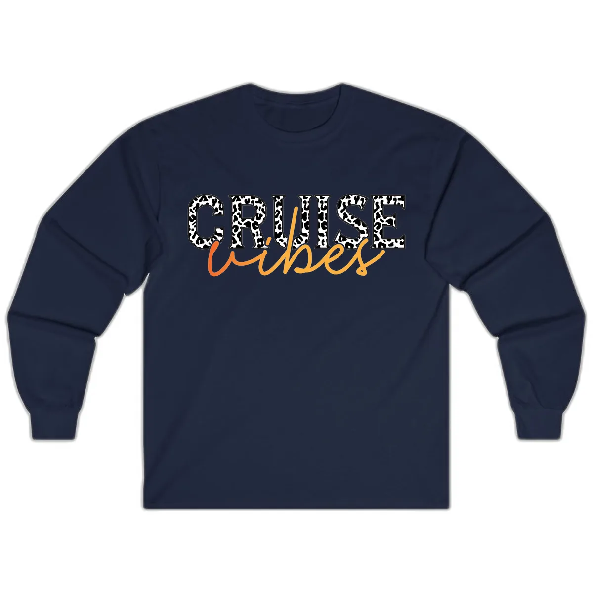 Cruise Vibes Leopard Print Long Sleeve in Navy