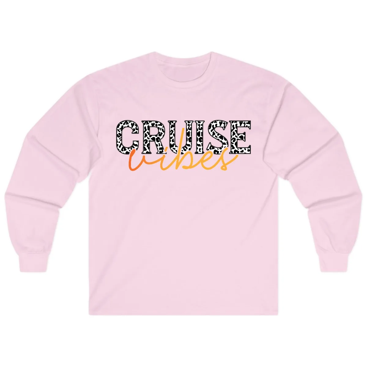 Cruise Vibes Leopard Print Long Sleeve in Light Pink