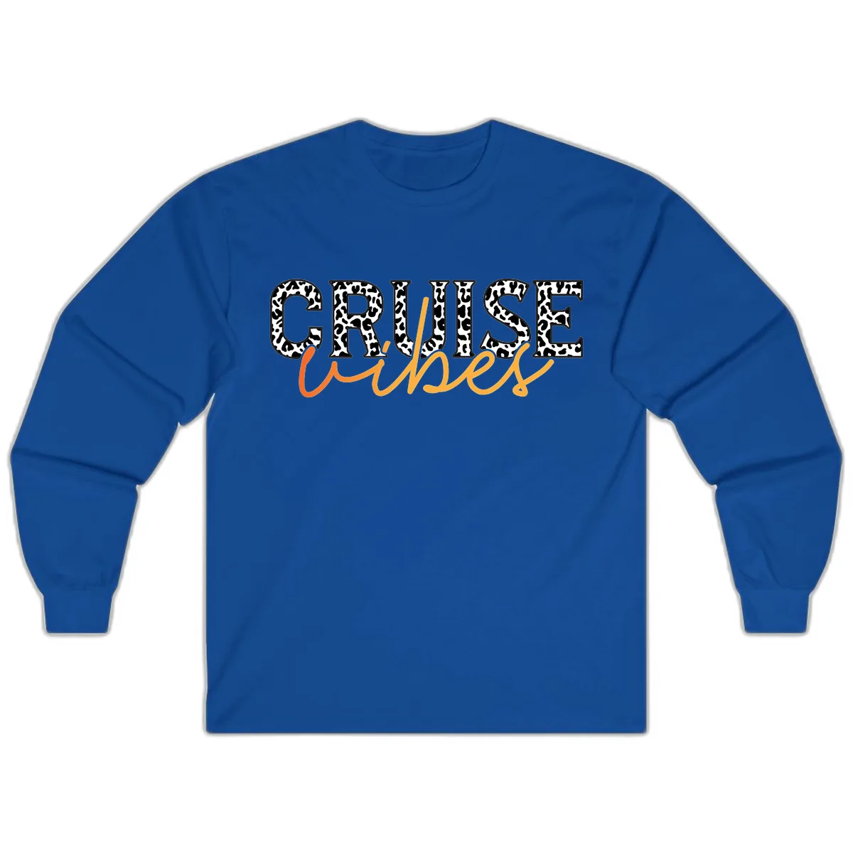 Cruise Vibes Leopard Print Long Sleeve in Royal
