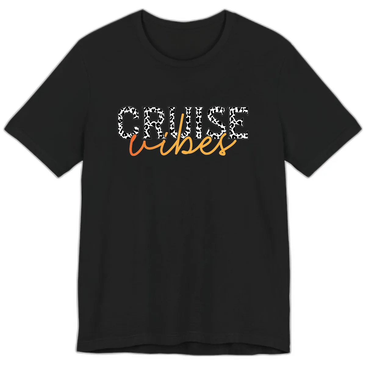 Cruise Vibes Leopard Print Premium T-Shirt in Black