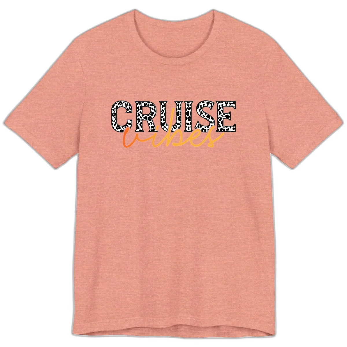 Cruise Vibes Leopard Print Premium T-Shirt in Heather Sunset
