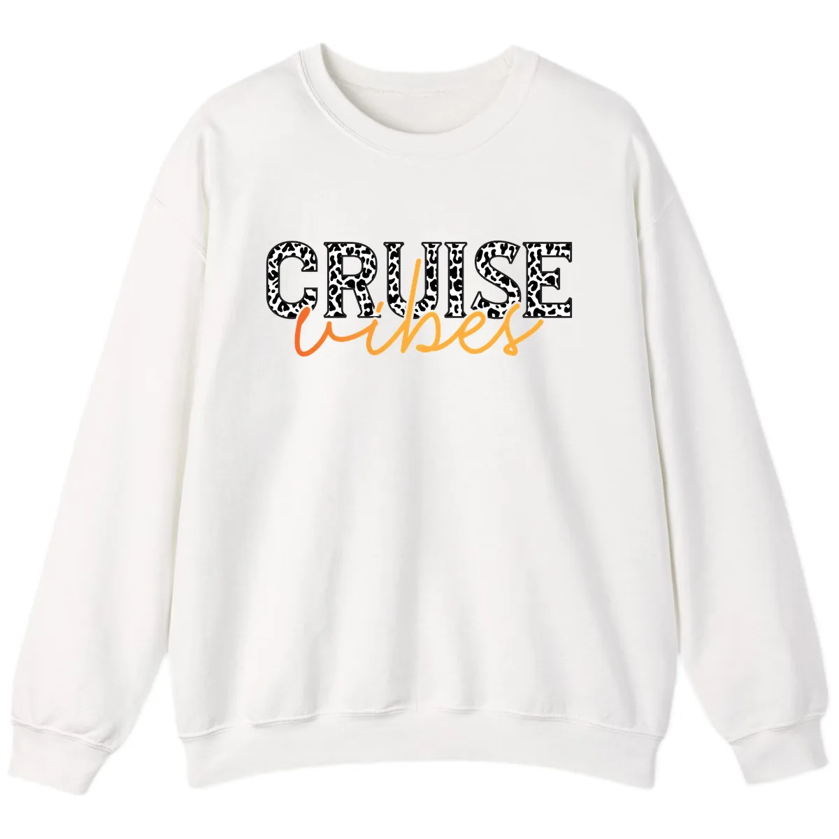Cruise Vibes Leopard Print Sweatshirt in White