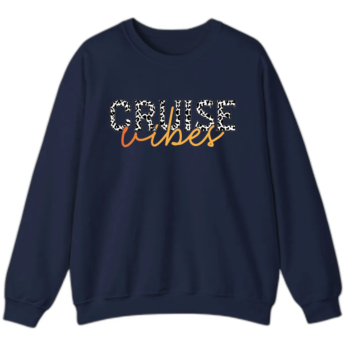 Cruise Vibes Leopard Print Sweatshirt in Navy