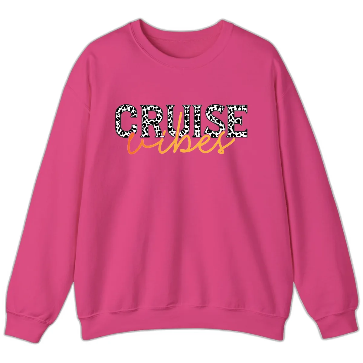 Cruise Vibes Leopard Print Sweatshirt in Heliconia