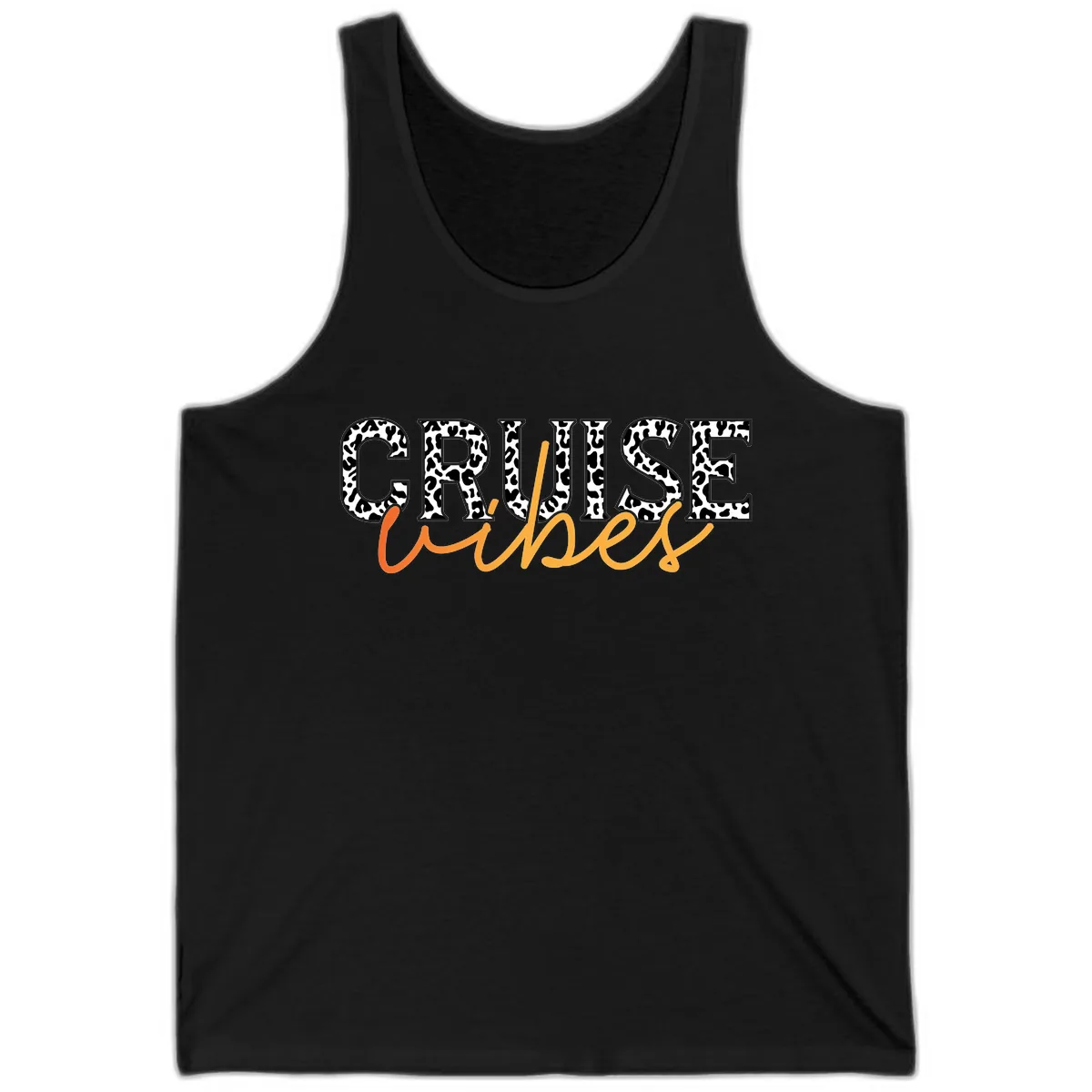 Cruise Vibes Leopard Print Tank in Black