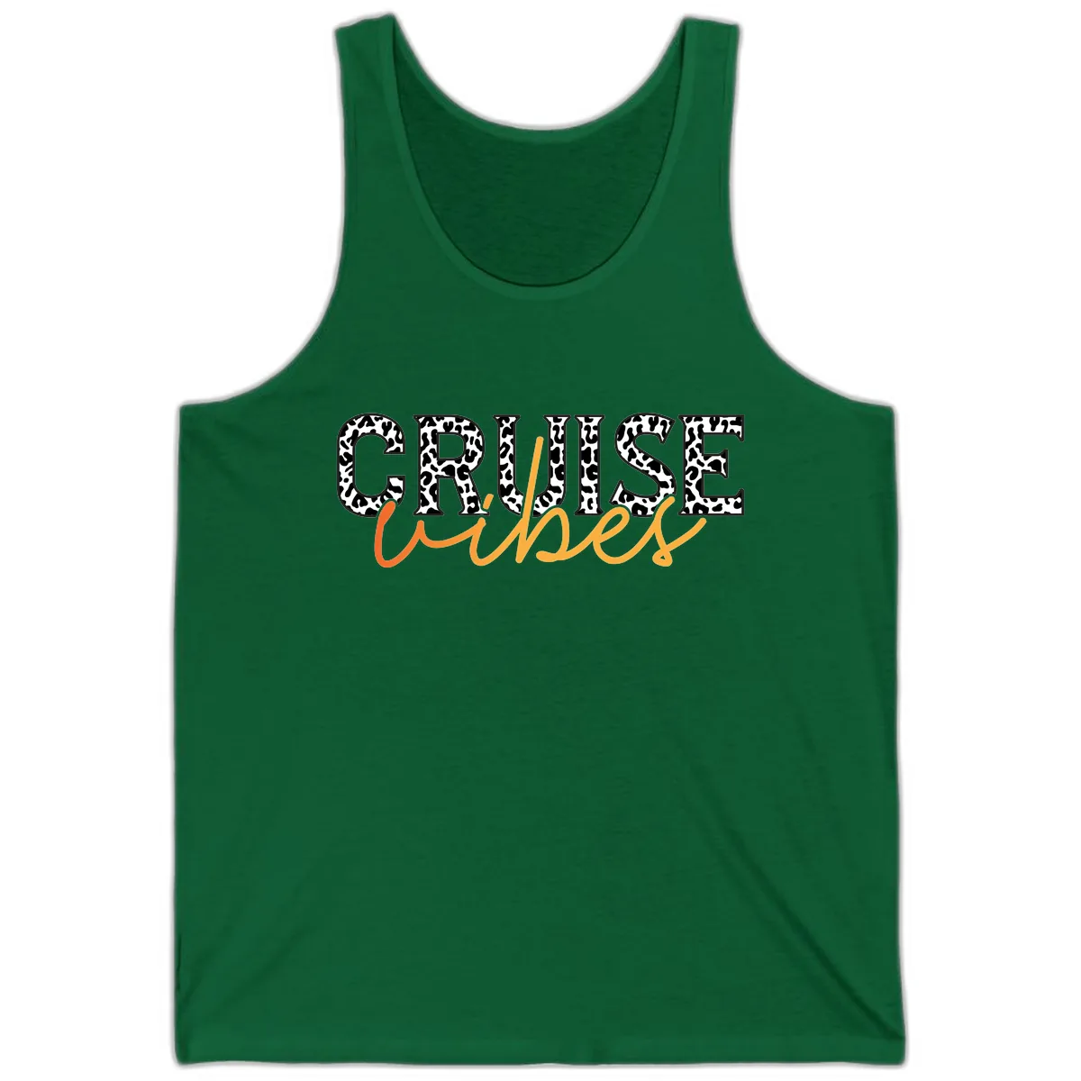 Cruise Vibes Leopard Print Tank in Kelly