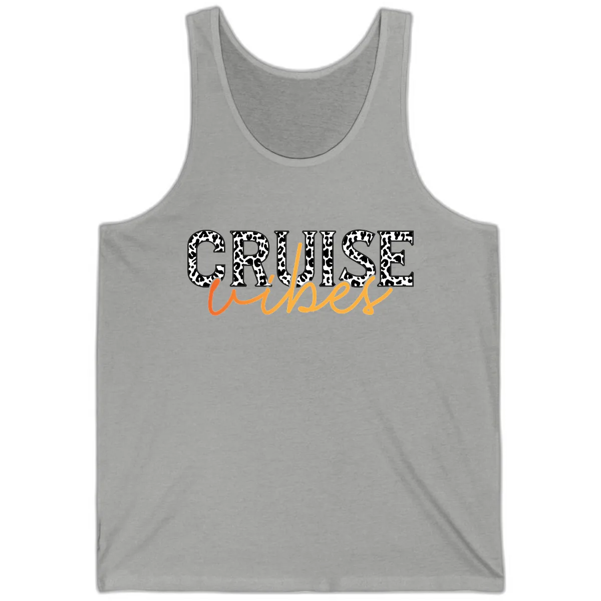 Cruise Vibes Leopard Print Tank in Athletic Heather